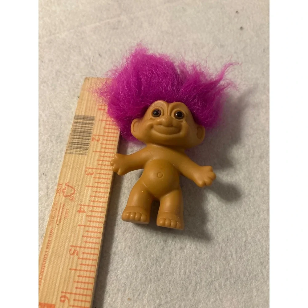 Mini Troll Doll Purple Hair Vintage Toy Collectible Nostalgia